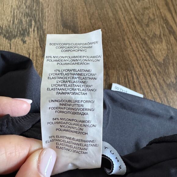 Trina Turk Solid Black Wrap Front Deep V Neck One Piece Swim Suit Size 12 - Picture 6 of 9